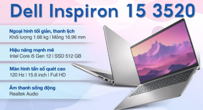Laptop Dell Inspiron 15 3520 i5 1235U/16GB/512GB/120Hz/OfficeHS/Win11