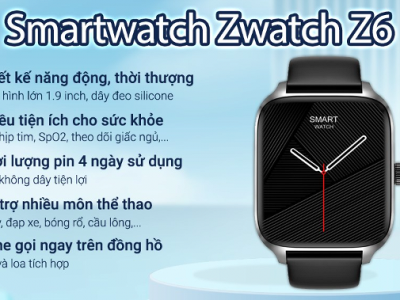 Đồng hồ thông minh Zwatch Z6 44mm Đen