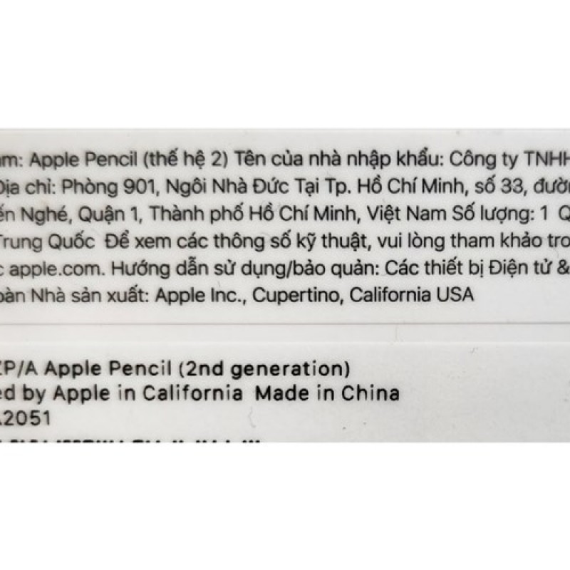 Bút cảm ứng Apple Pencil 2 